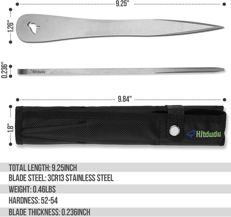 Hitdudu The Beak- Throwing Spikes 6Pack Set - 0.236" Thick Premium Stainless Steel Throwing Set with Sheath for Beginner or Pro - Image 2